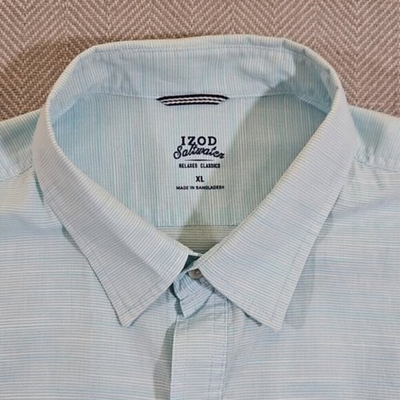 IZOD Saltwater Men's Shirt XL Dockside Chambray Short Sleeve Button Down - Picture 7 of 12